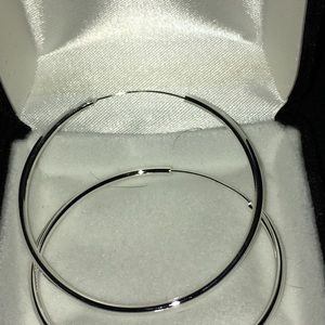925 sterling silver hoops earrings 2”